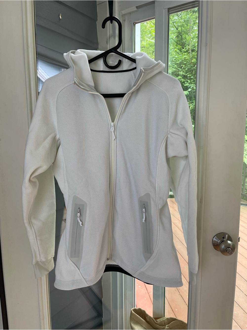 Arc’teryx Women’s Covert Hooded Fleece Jacket White Full Zip Large L